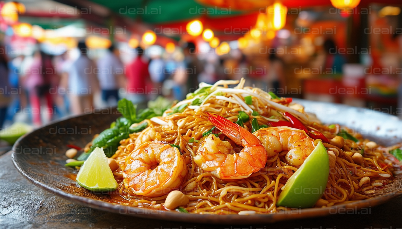 "Street Market Shrimp Noodles Delight"