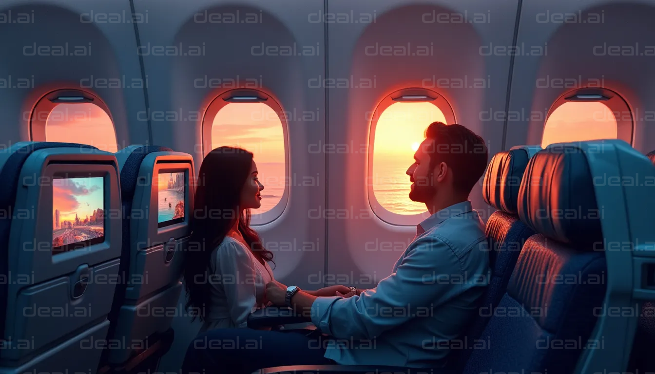 Romantic Flight at Sunset