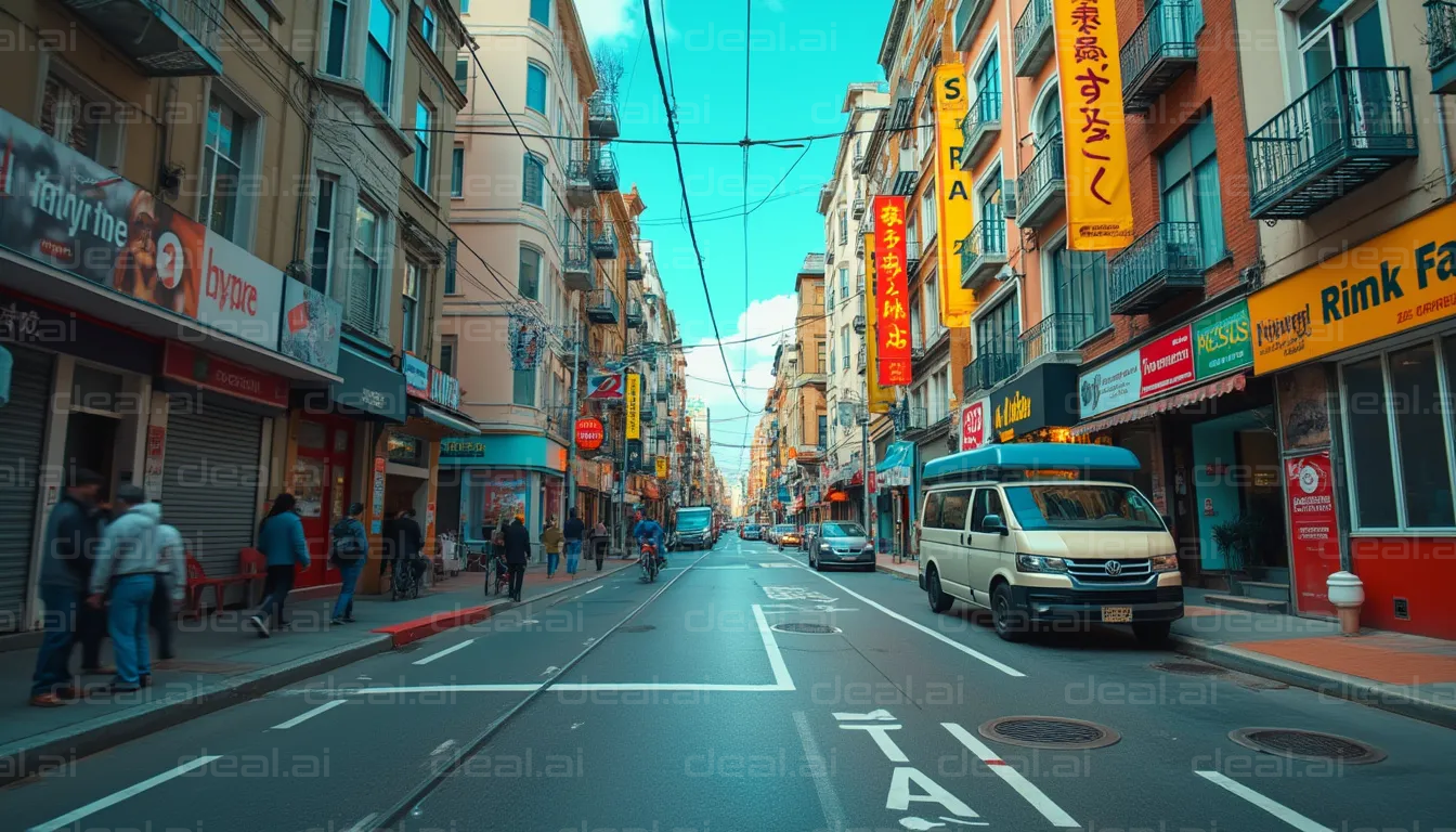 Bustling City Street Scene
