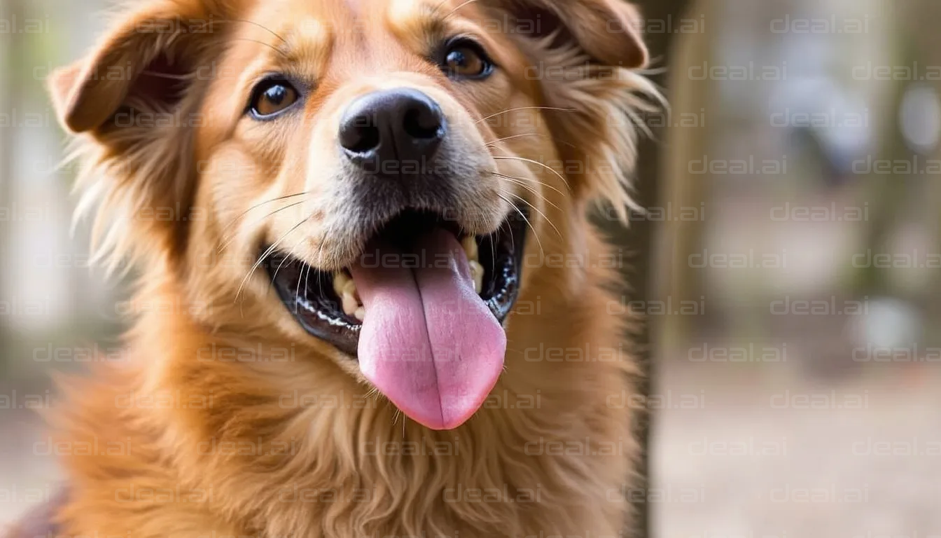 Happy Golden Dog Smiling Brightly