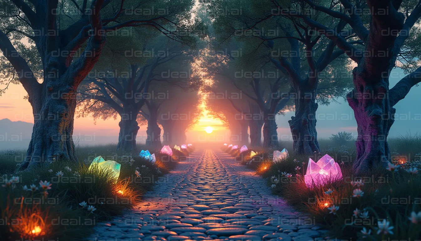 "Enchanted Crystal Pathway at Dusk"
