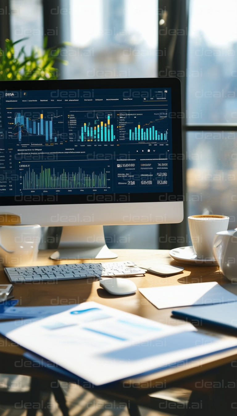 Analyzing Data on Office Desk Setup