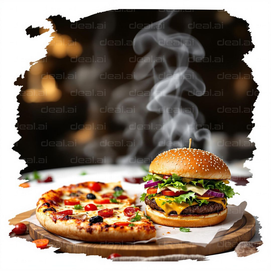 "Burger and Pizza Feast"