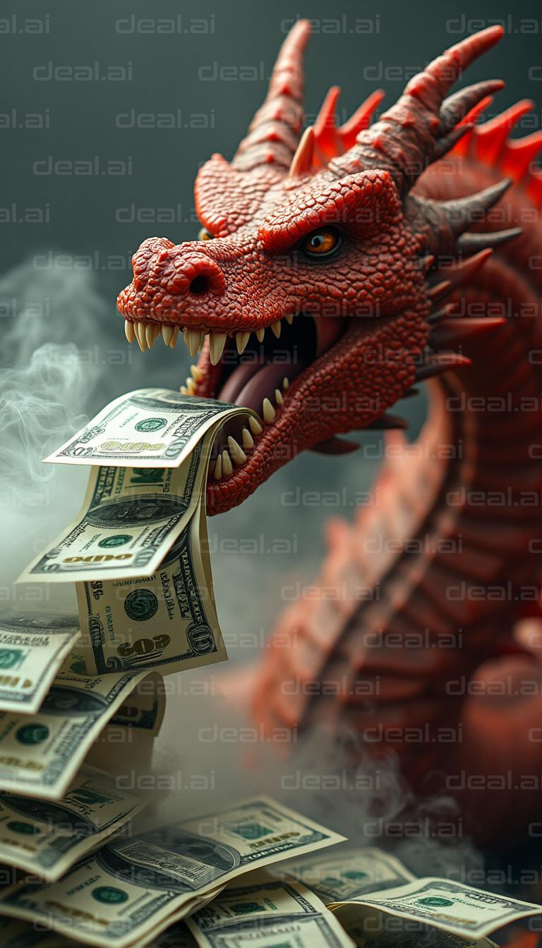 "Dragon Devours Dollar Bills"
