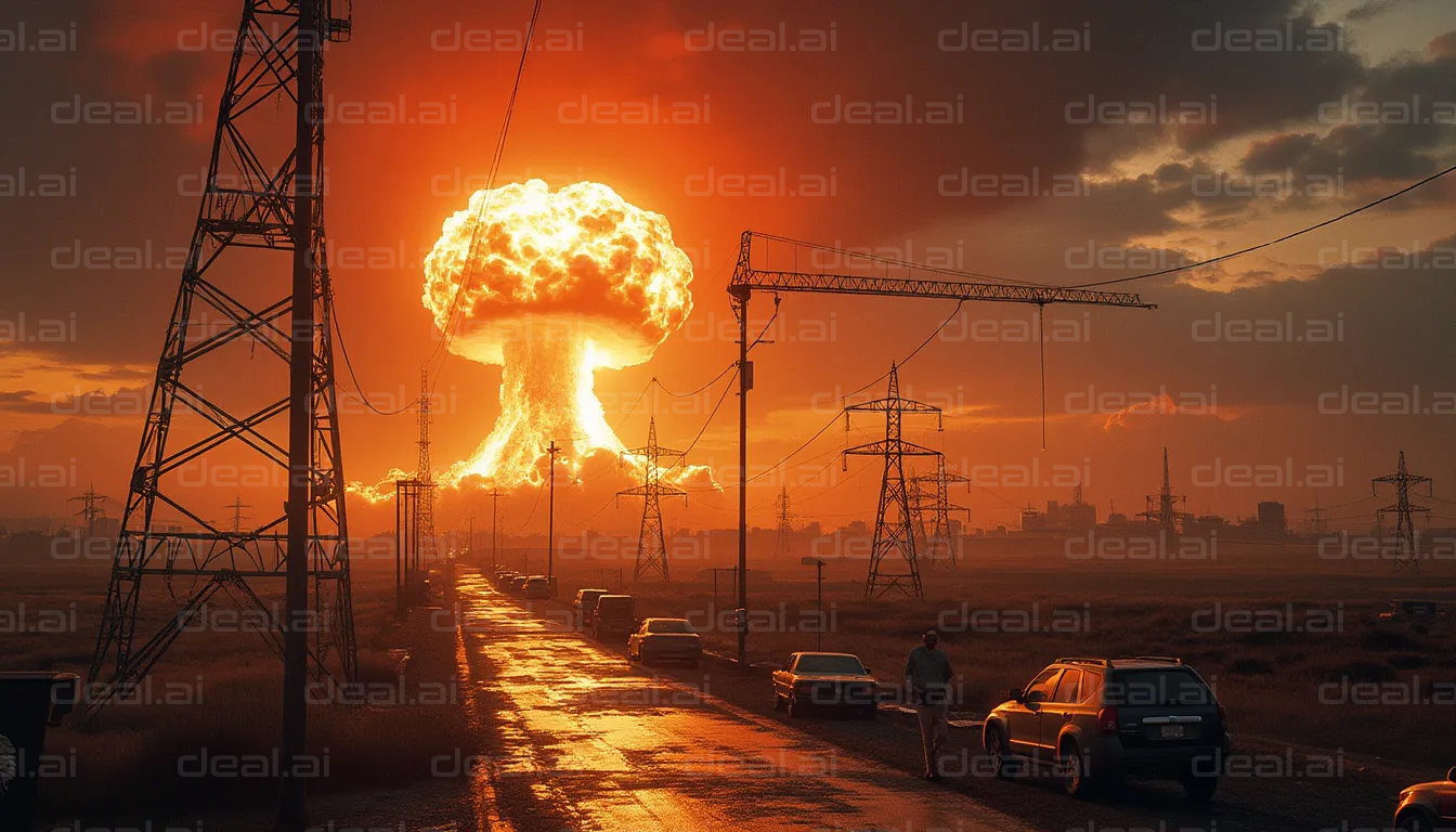 "Fiery Explosion at Sunset"