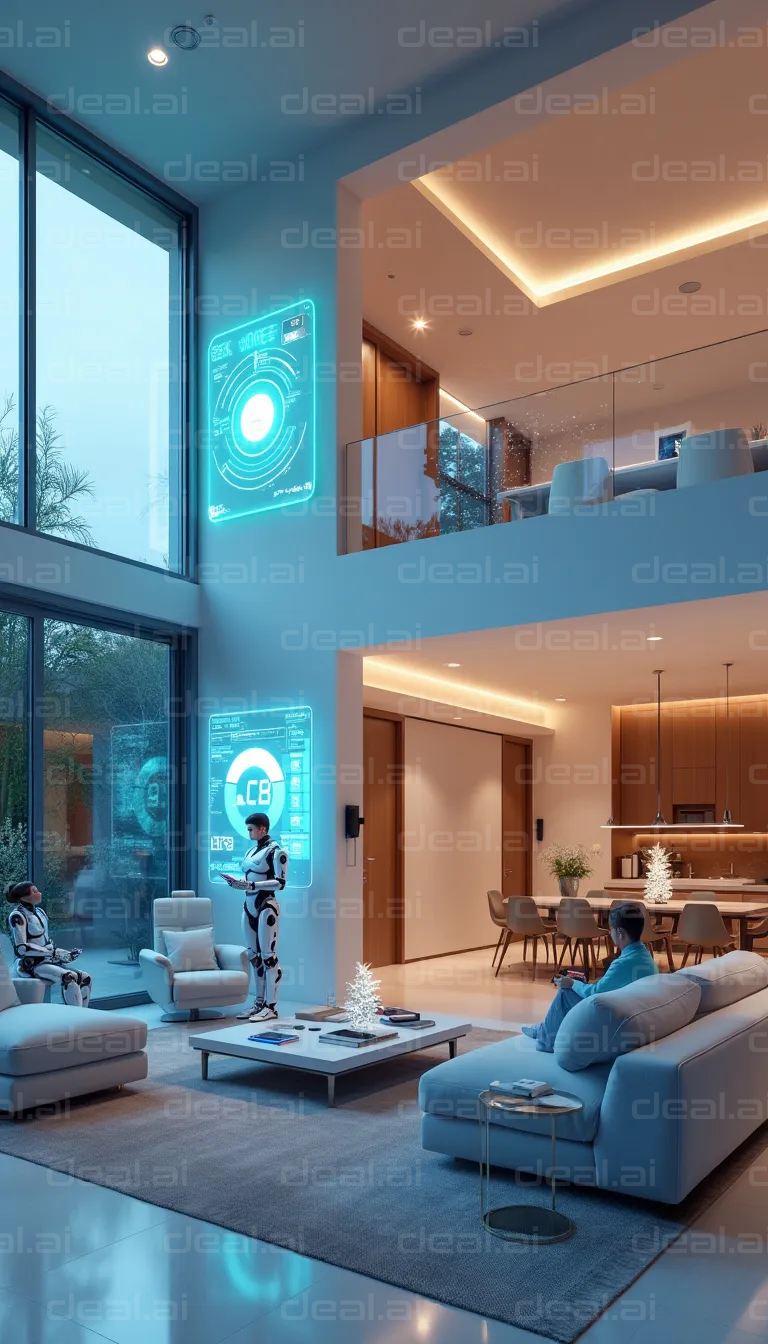 Modern Smart Home with Helpful Robots