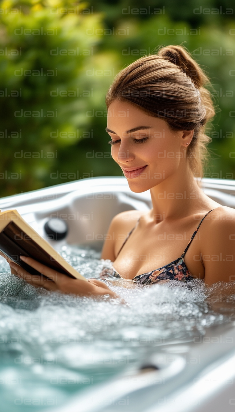 Relaxation: Reading in a Hot Tub