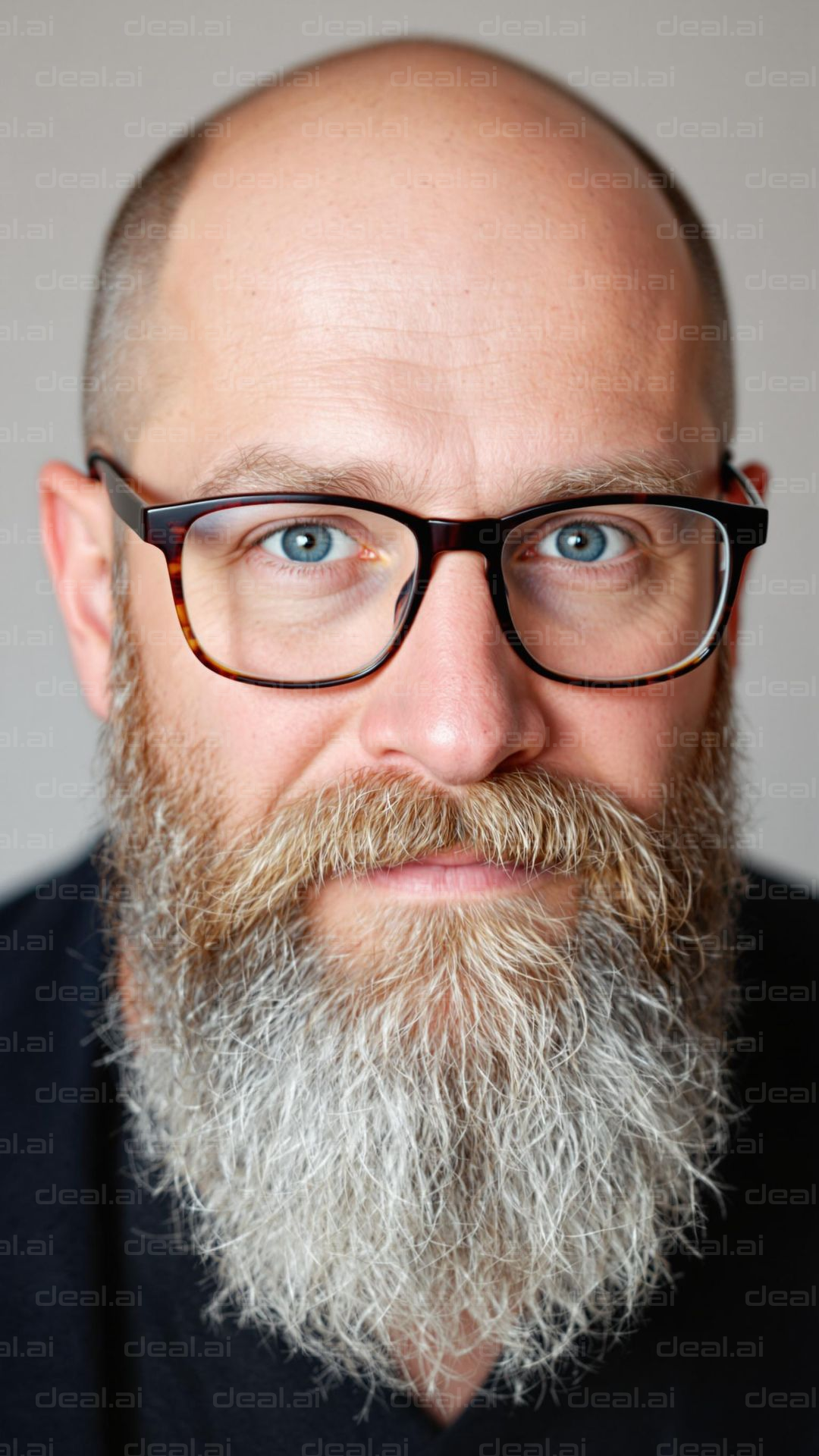 Man with Glasses and Beard Close-Up