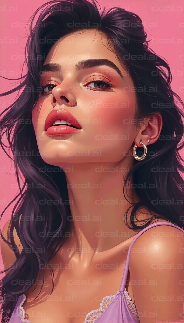 "Elegant Portrait on Pink Background"