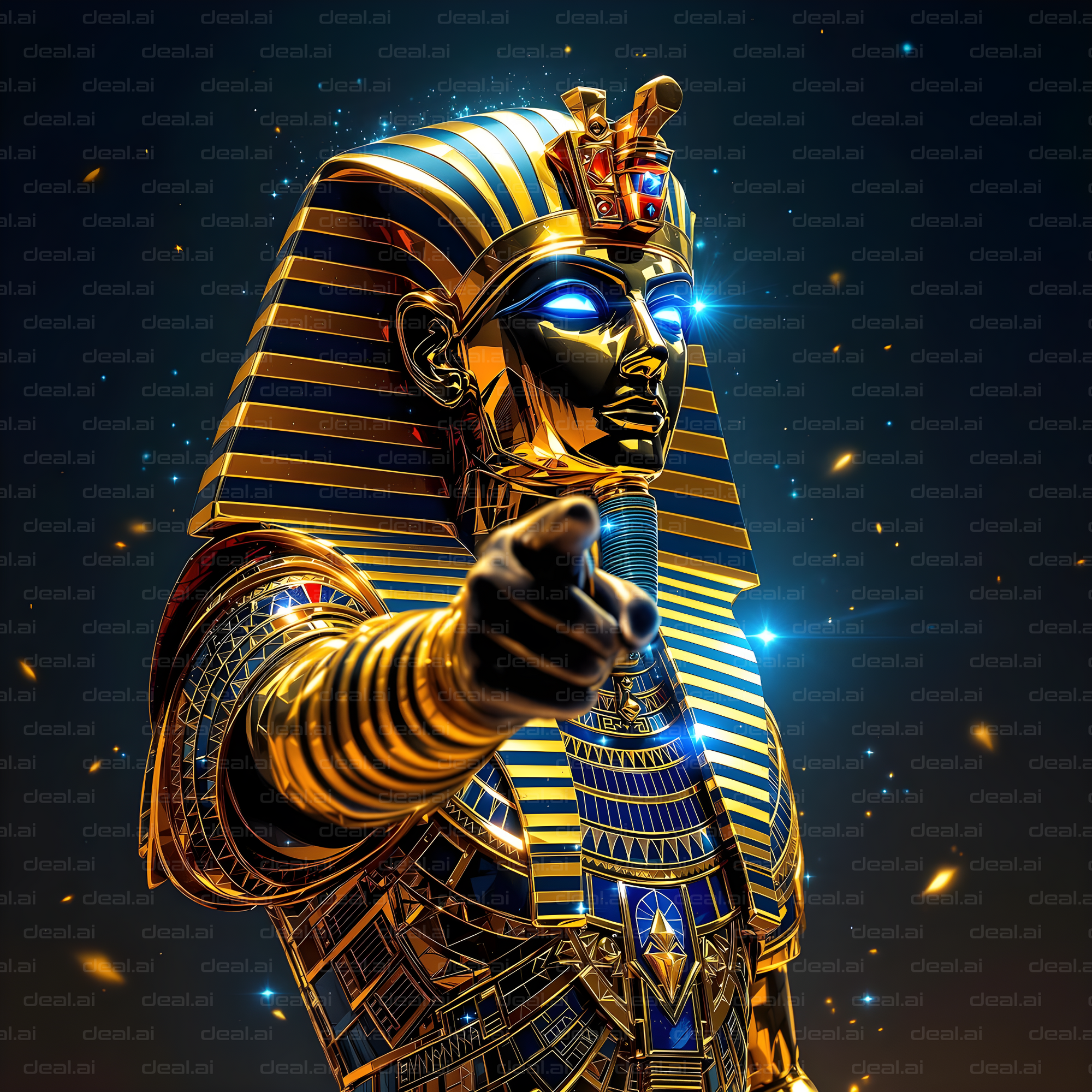 "Futuristic Pharaoh's Command"
