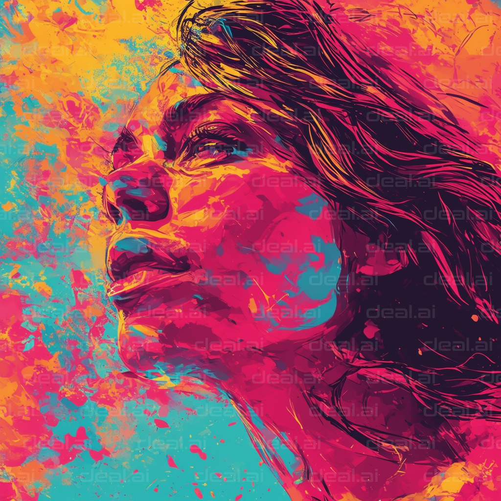 Vibrant Abstract Portrait of a Woman