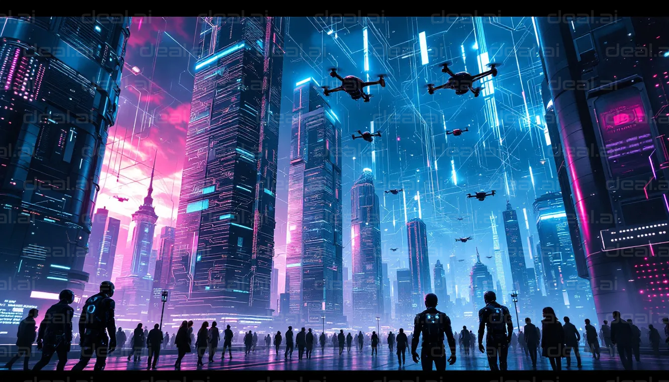 Futuristic Neon Skyline