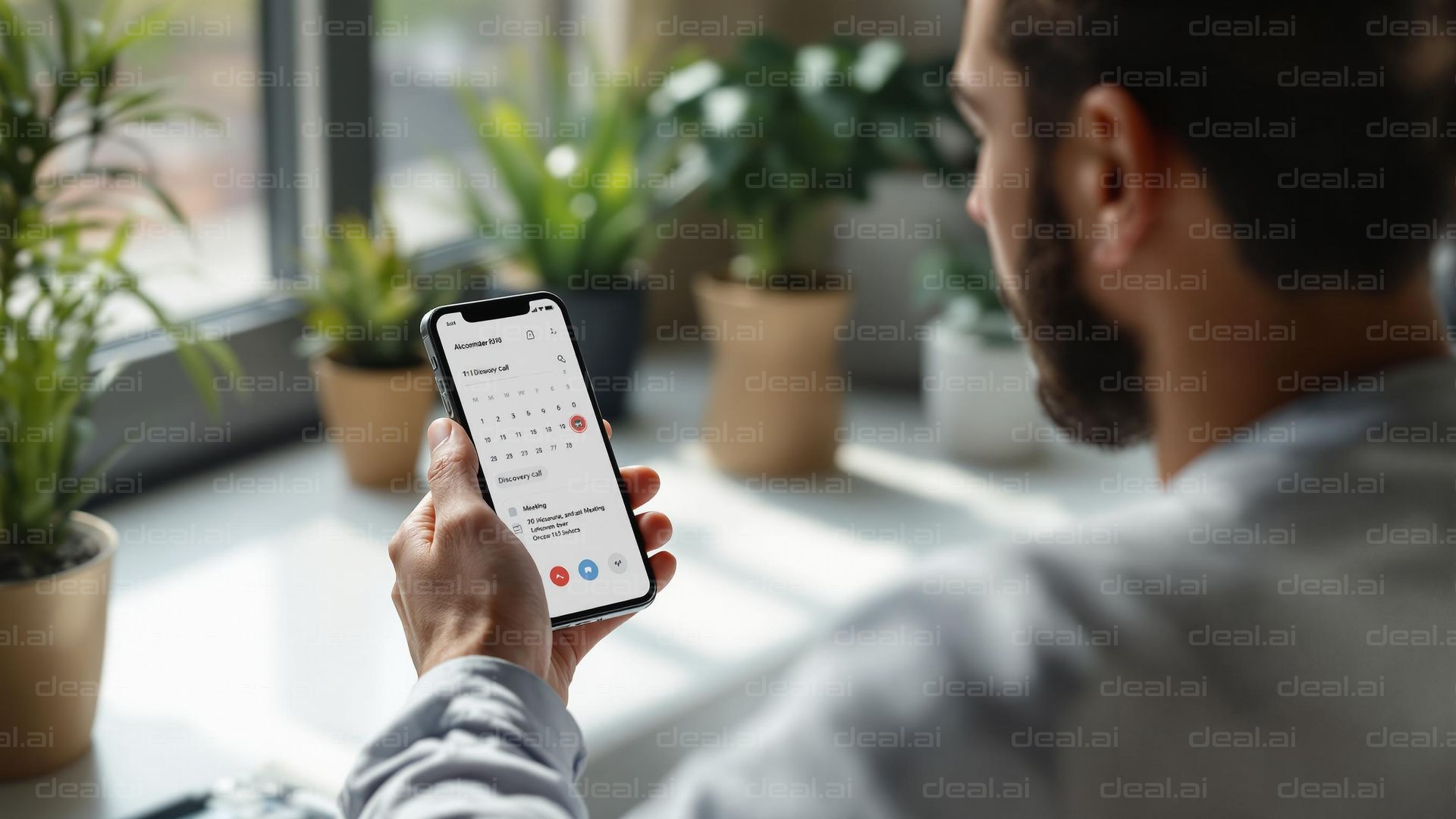 "Checking Calendar on Smartphone"