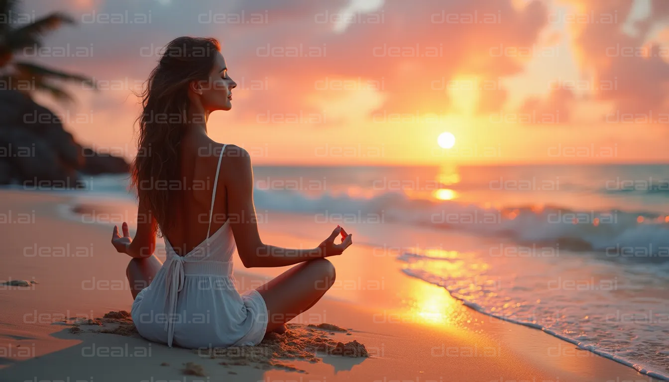 "Sunset Beach Meditation Calm"