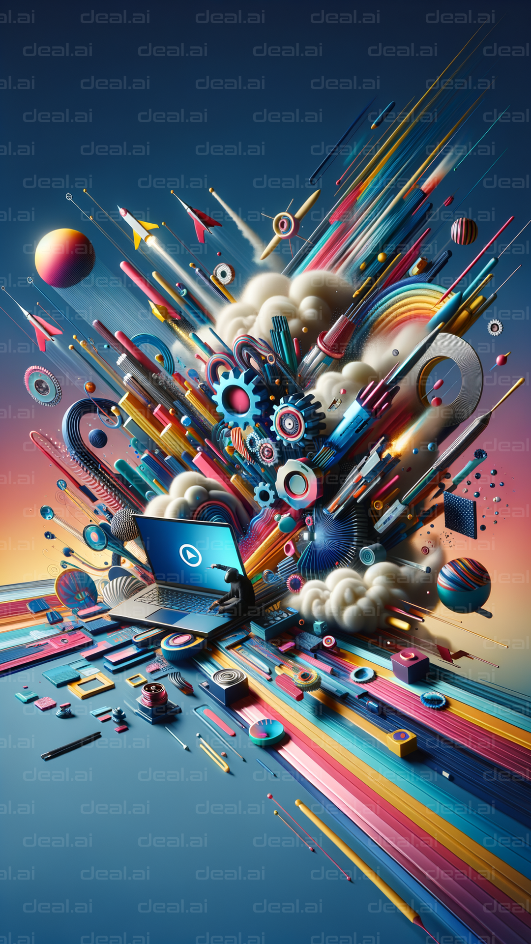 Surreal Digital Explosion Artistry