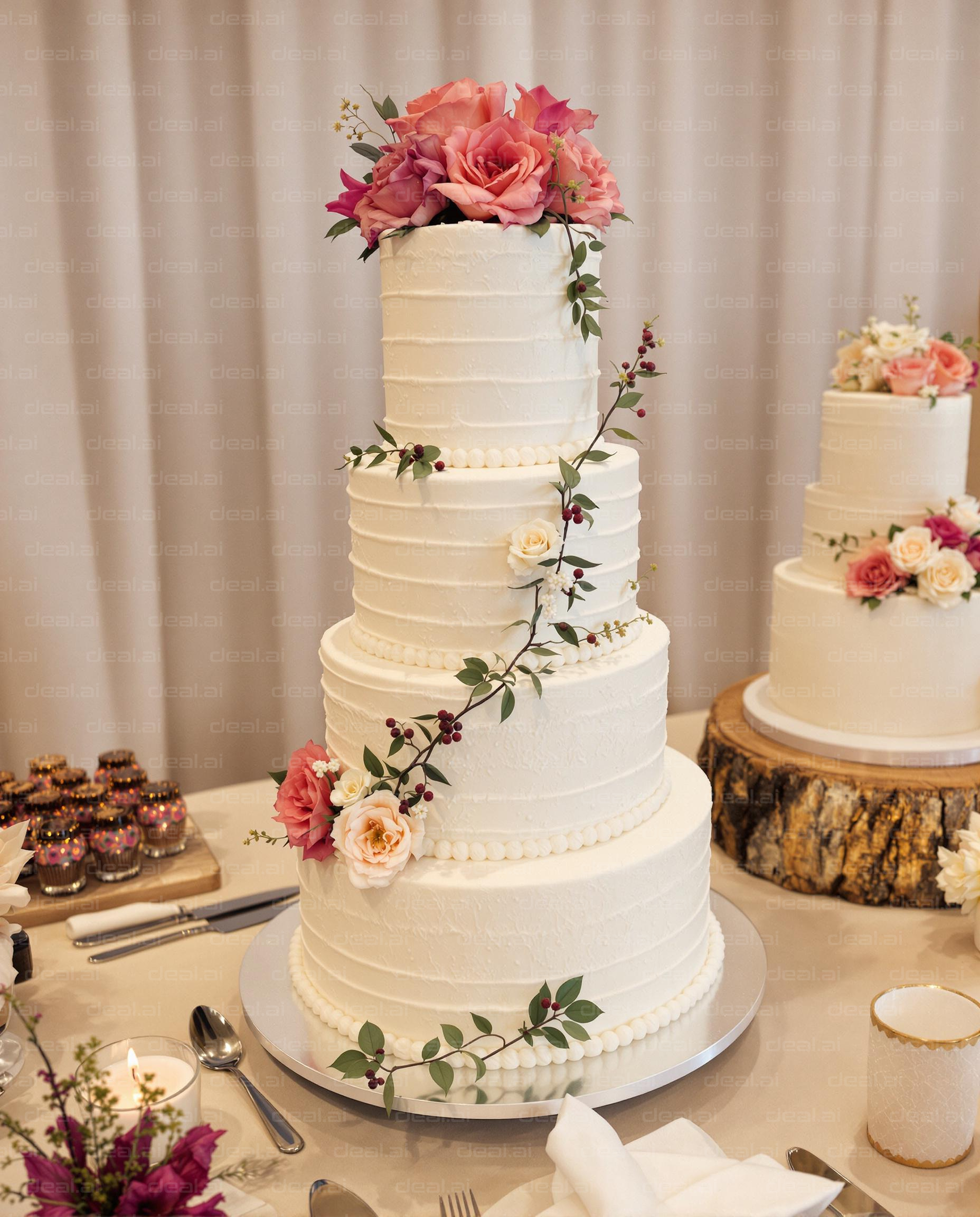 Elegant Floral Wedding Cake