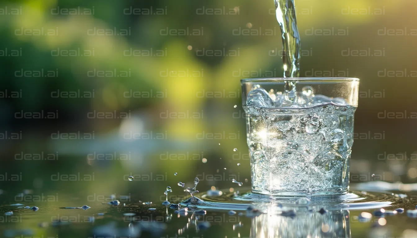 Refreshing Glass of Water Outdoors