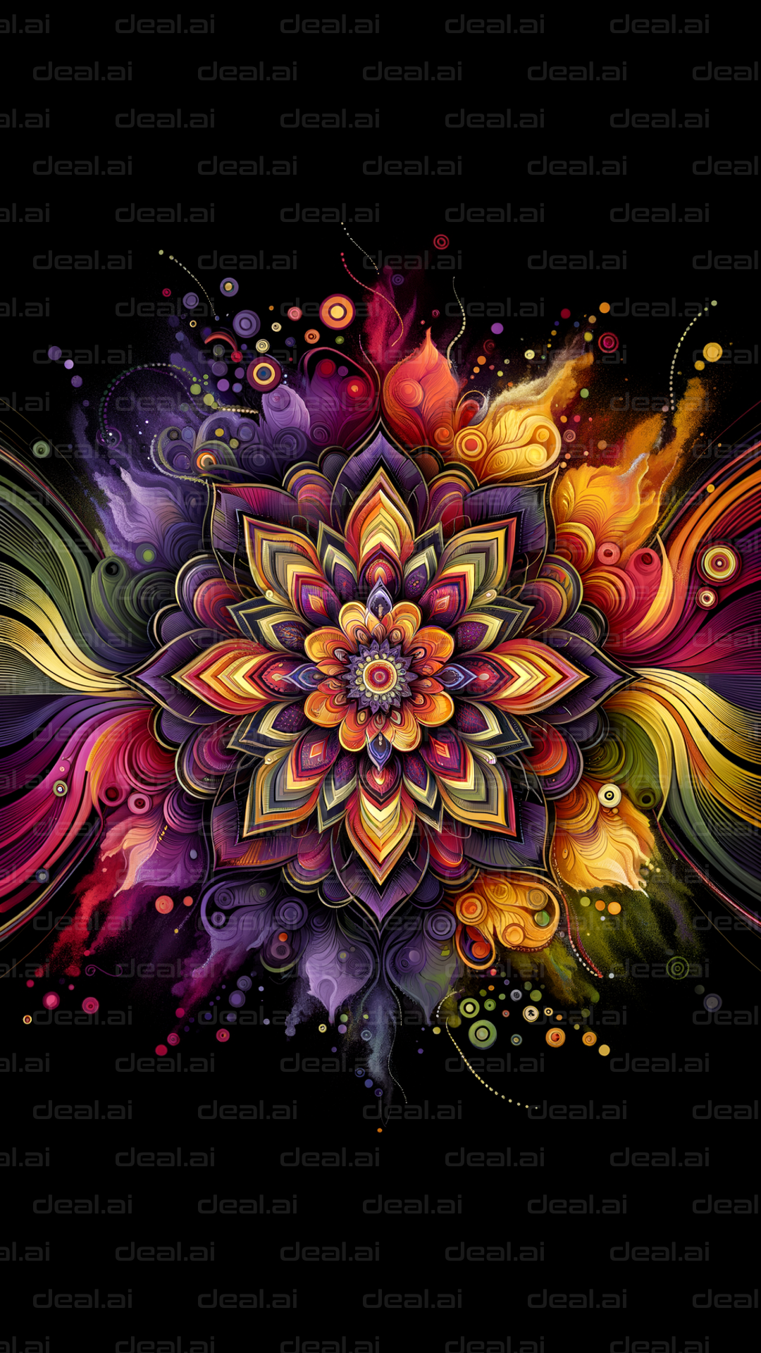 "Vibrant Mandala Explosion"