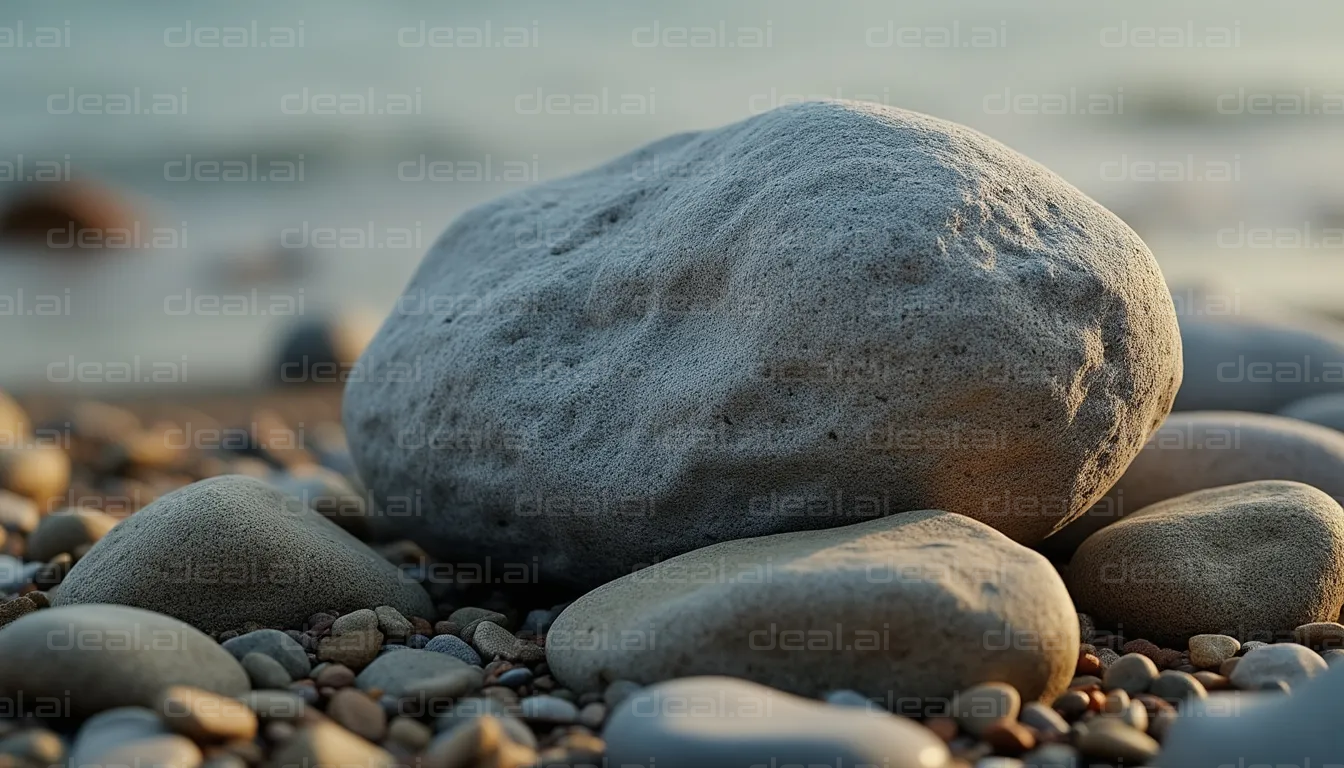 Serene Beach Pebbles Scene