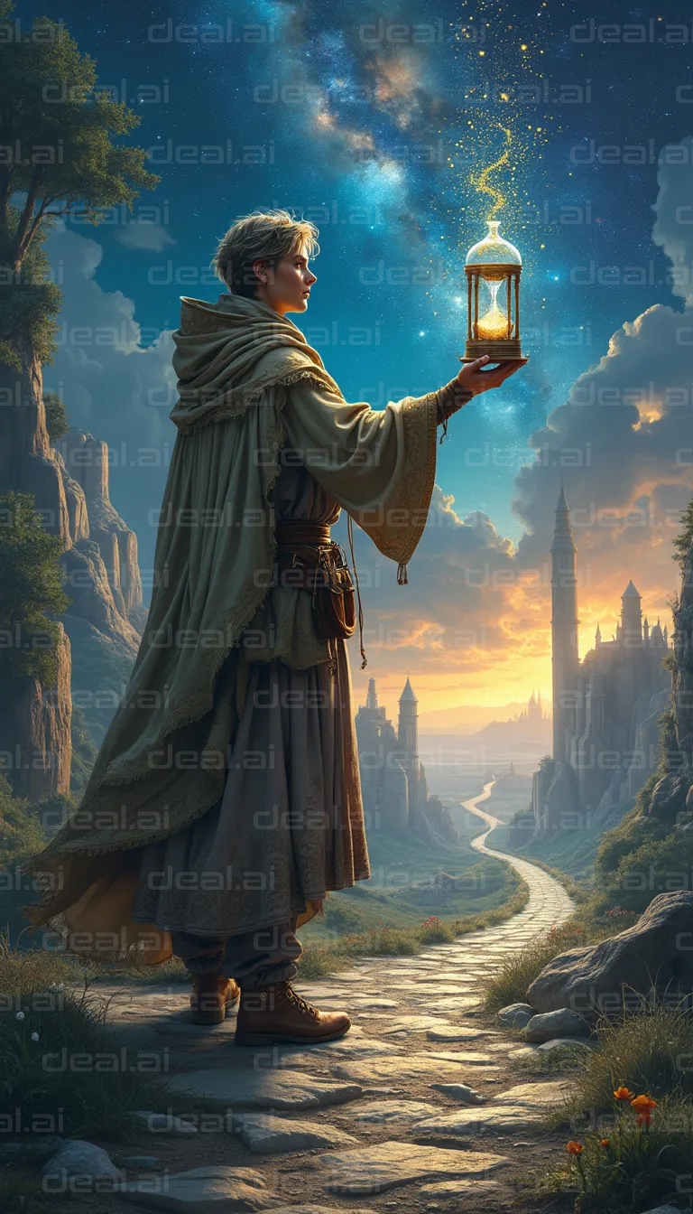 "Enchanted Journey with Magic Hourglass"