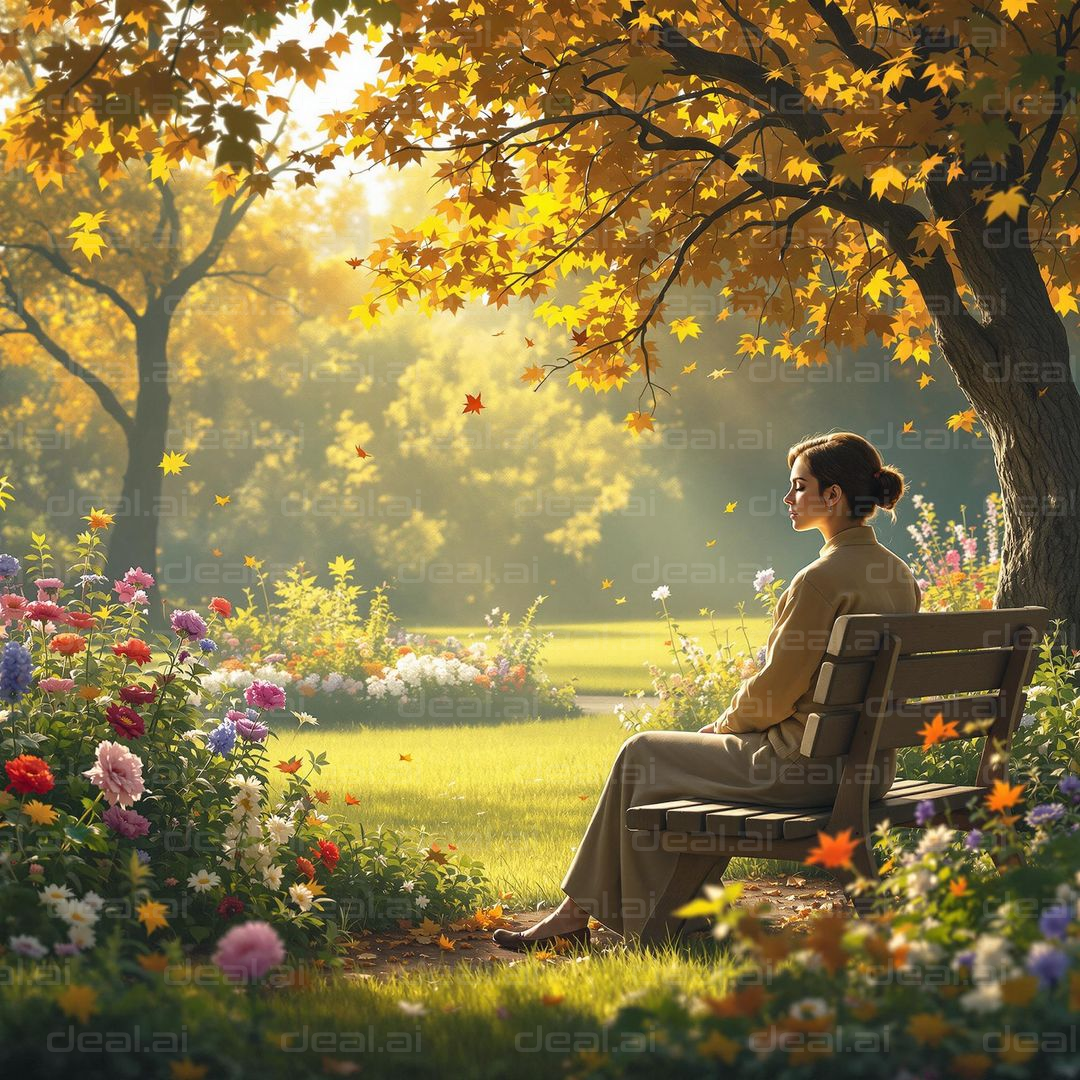 "Autumn Serenity in the Park"