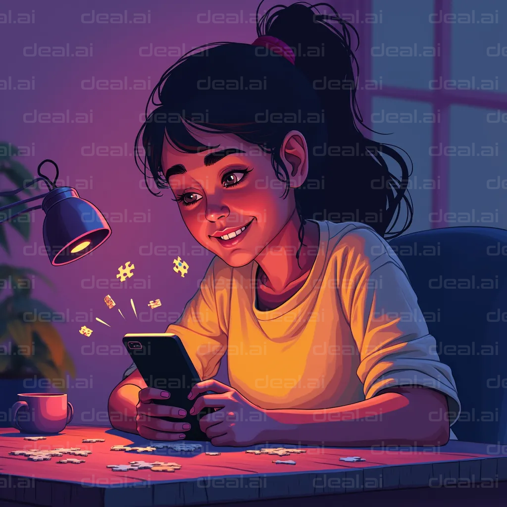 Evening Puzzle and Phone Joy