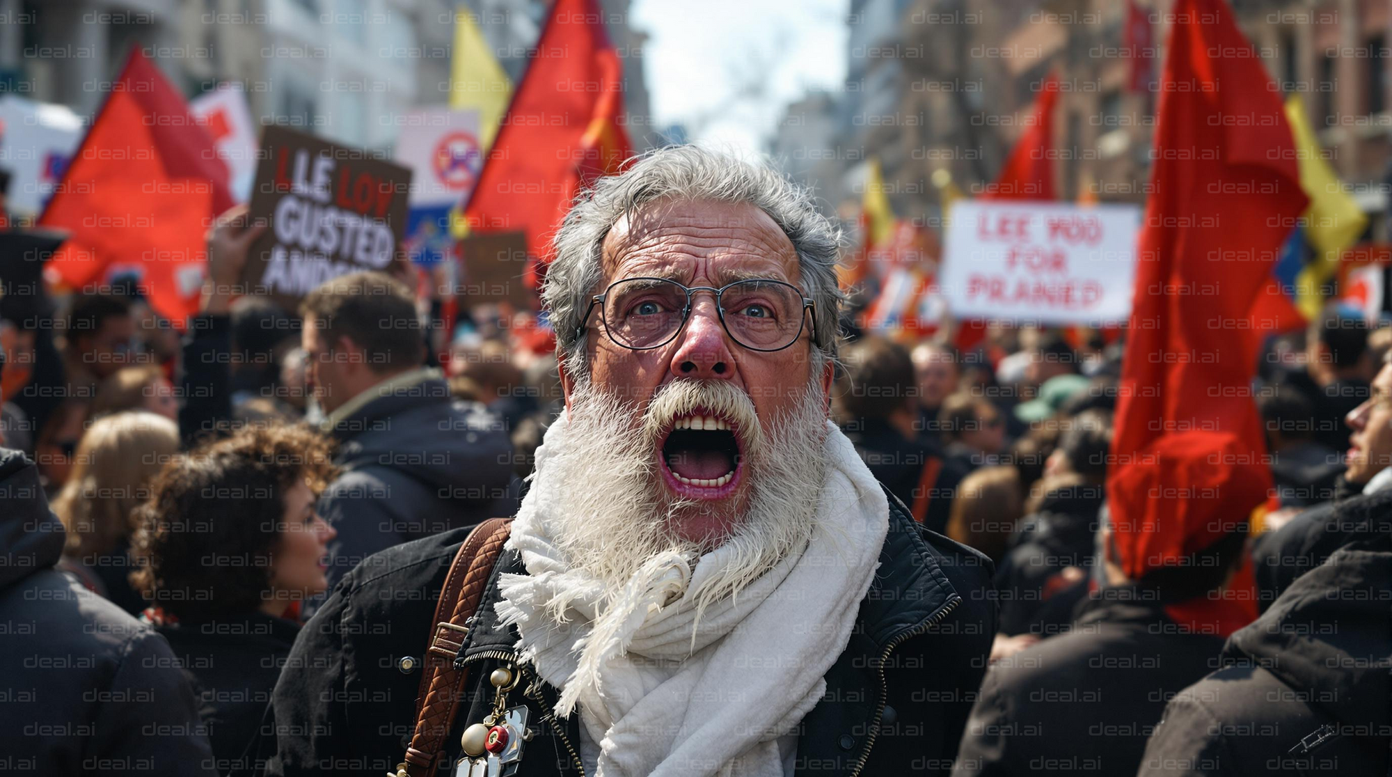 Passionate Protester in Action