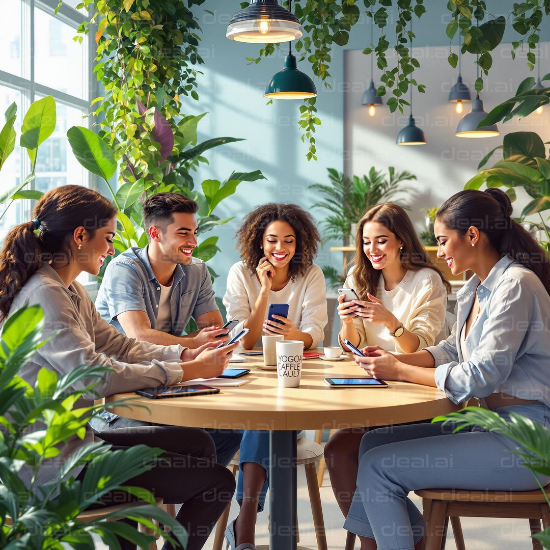 Social Media Gathering in Green Cafe