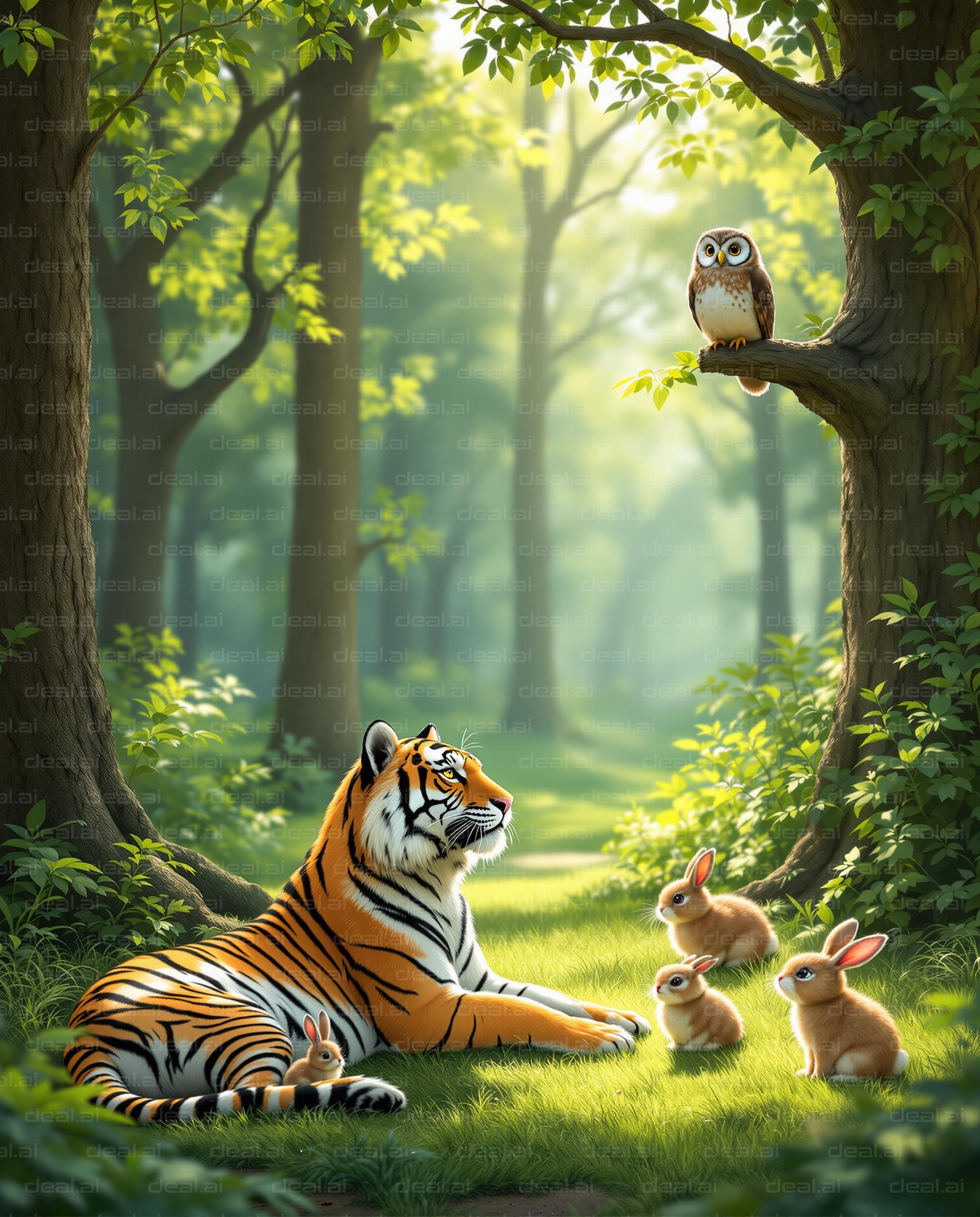 Forest Harmony: Tiger and Friends
