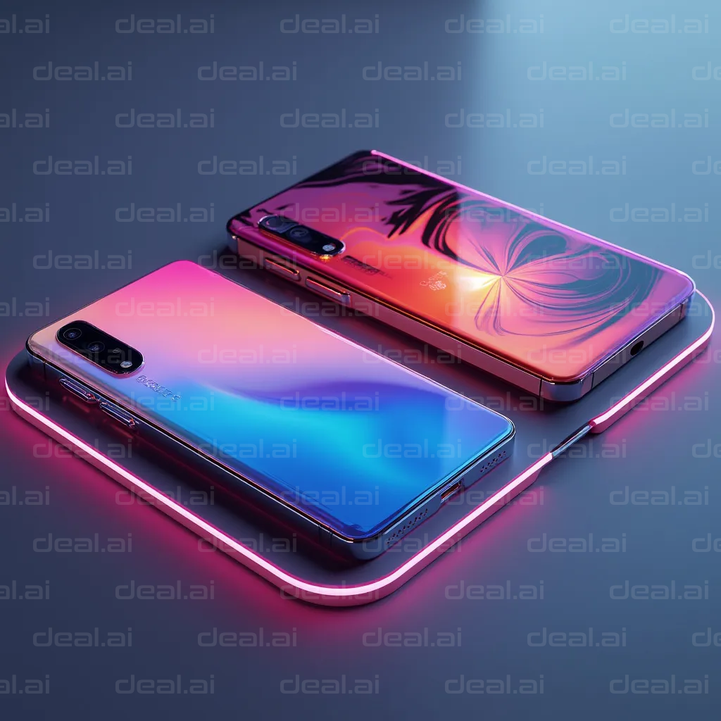 Vibrant Smartphones on Neon Display