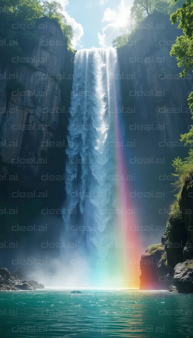 "Waterfall with Rainbow"