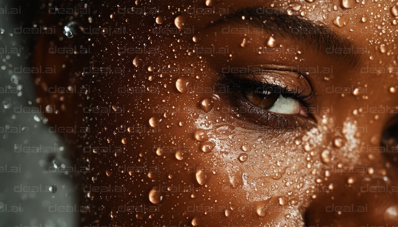 Glistening Eye Through Droplets