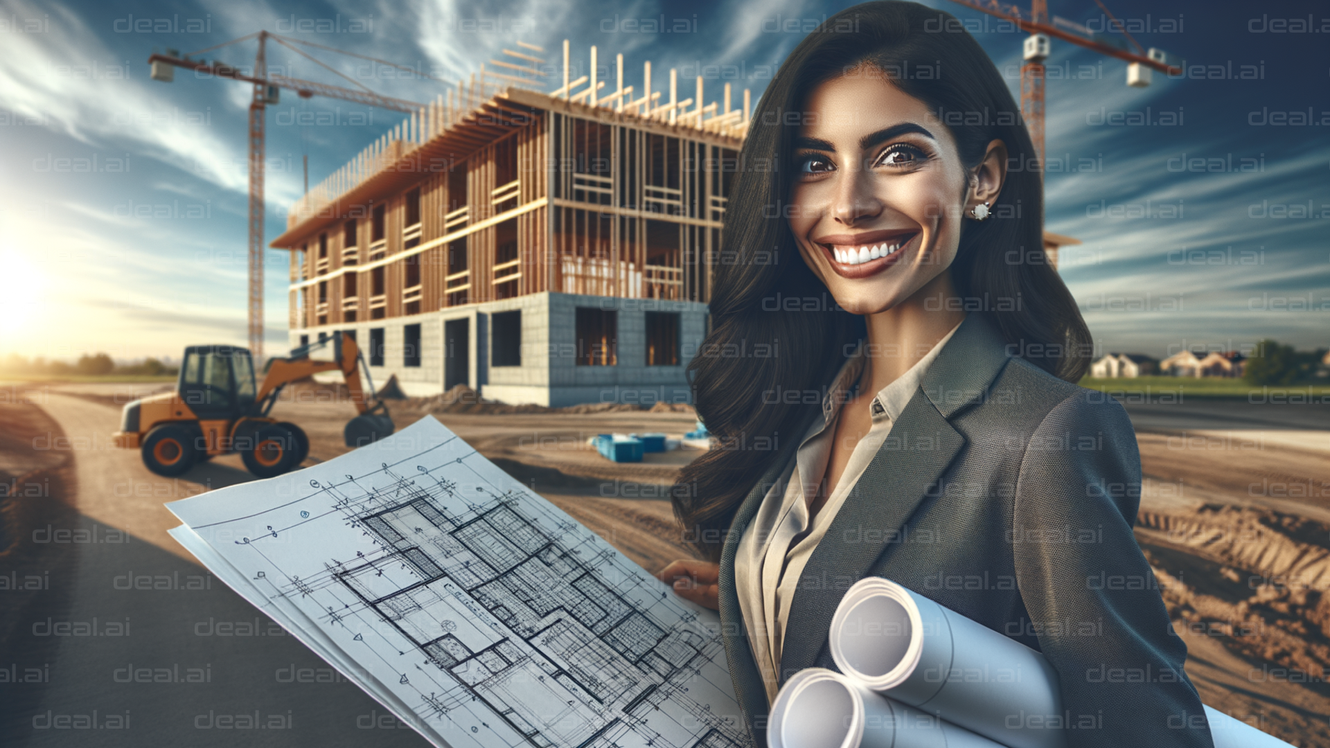 Architect Overseeing Construction Site