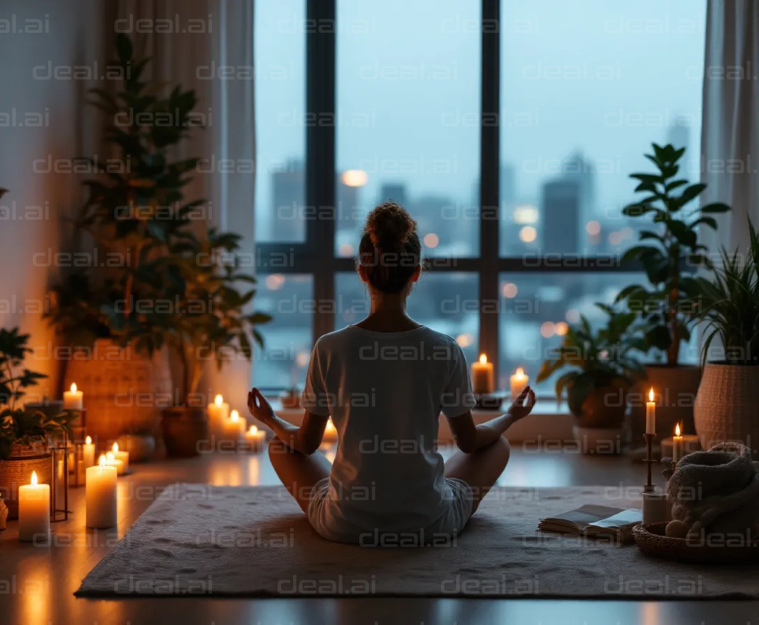 Serene Meditation by Candlelight