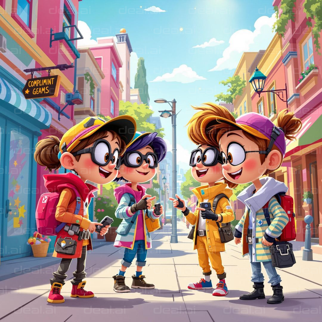 Colorful Friends in Town Adventure