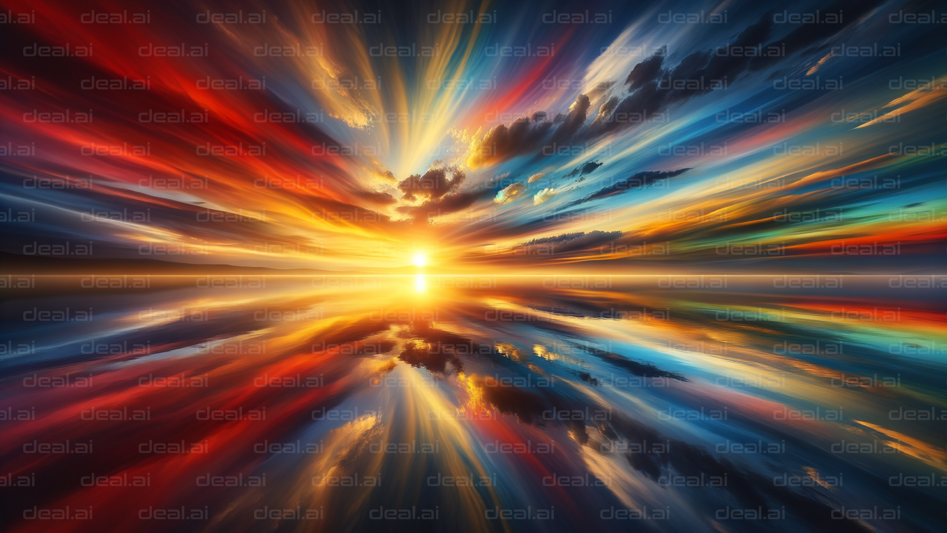 Vibrant Horizon: A Symmetric Sunset