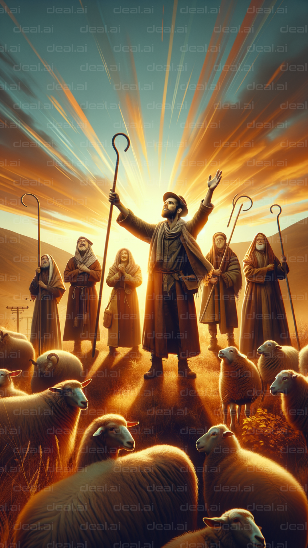 Shepherds in Radiant Light