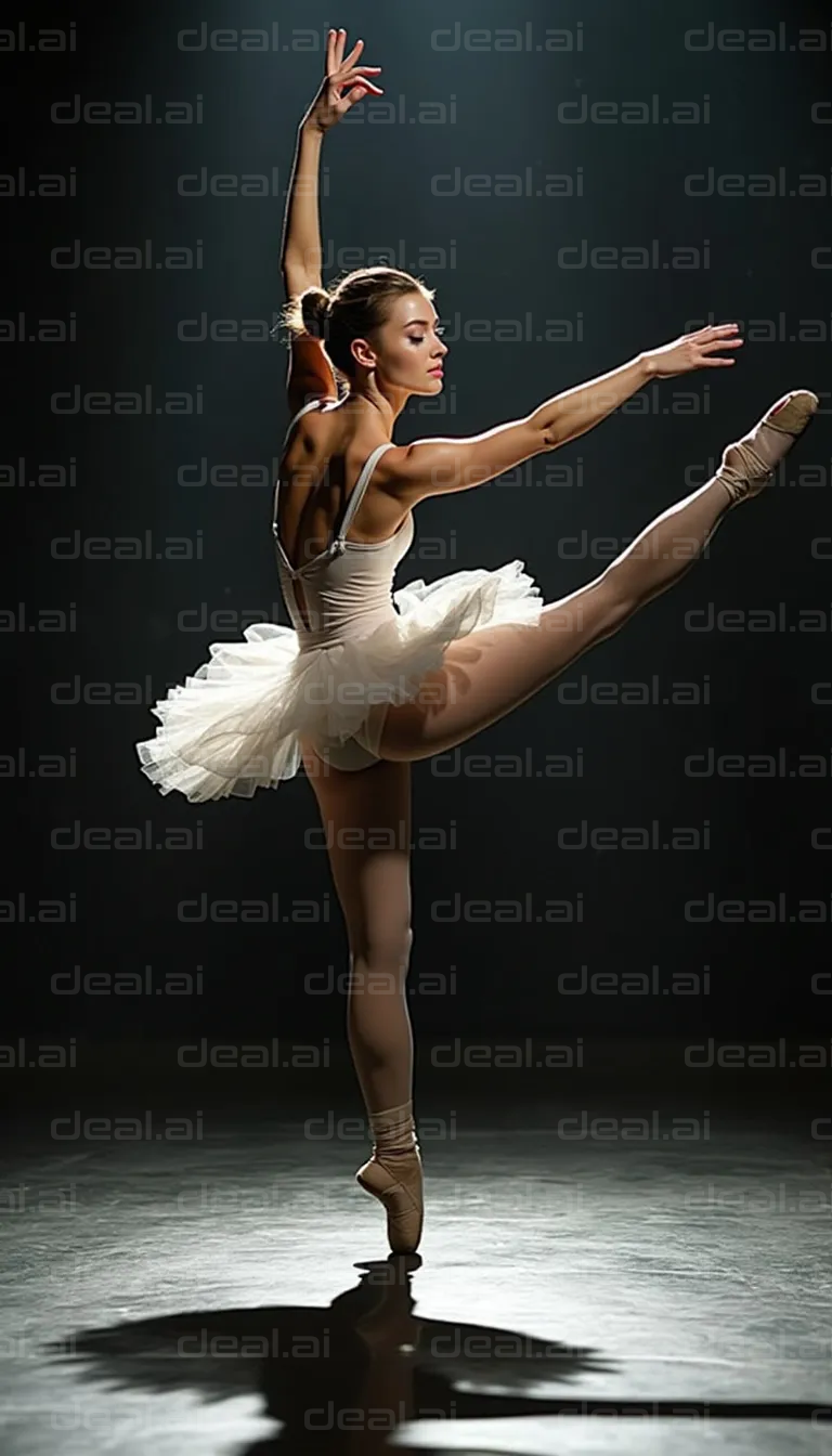 Elegant Ballerina Performing Ballet