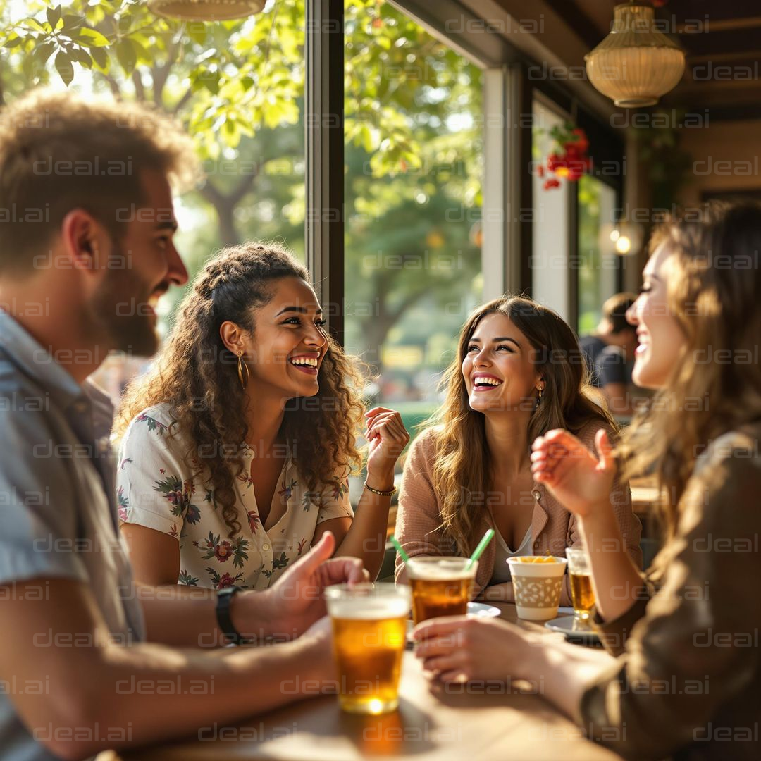 Friends Enjoying Drinks Together