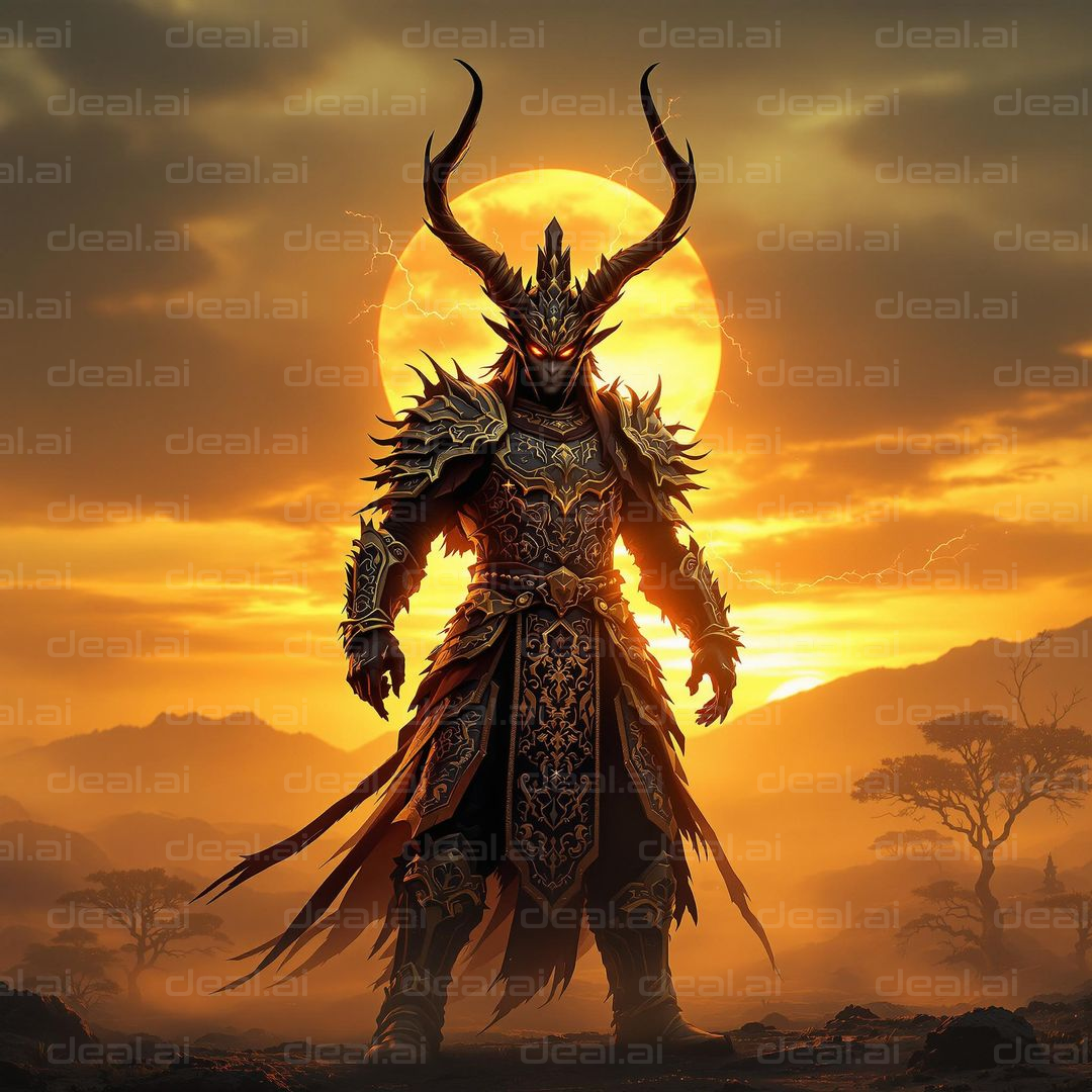 "Warrior Silhouette at Sunset"