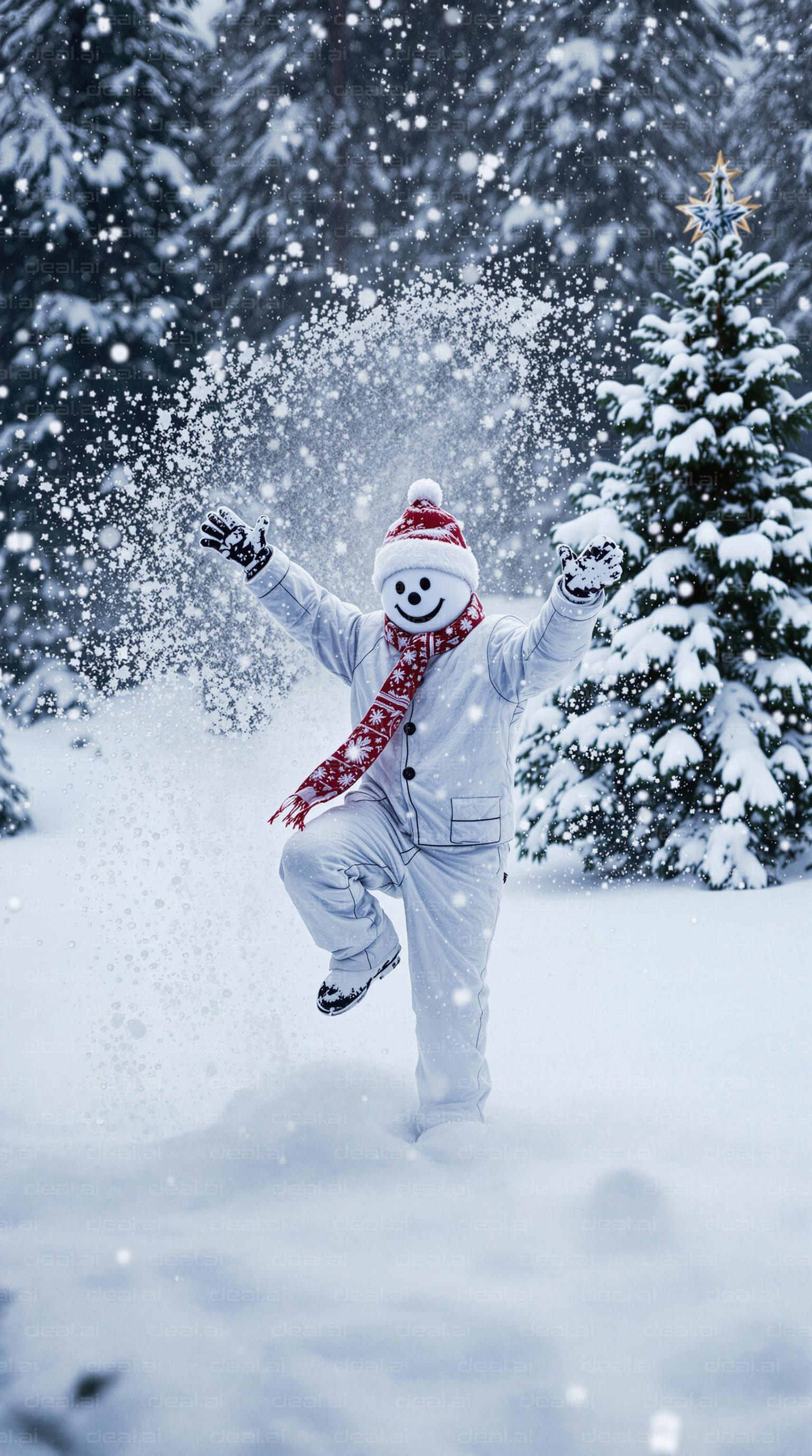 Dancing Snowman in Winter Wonderland