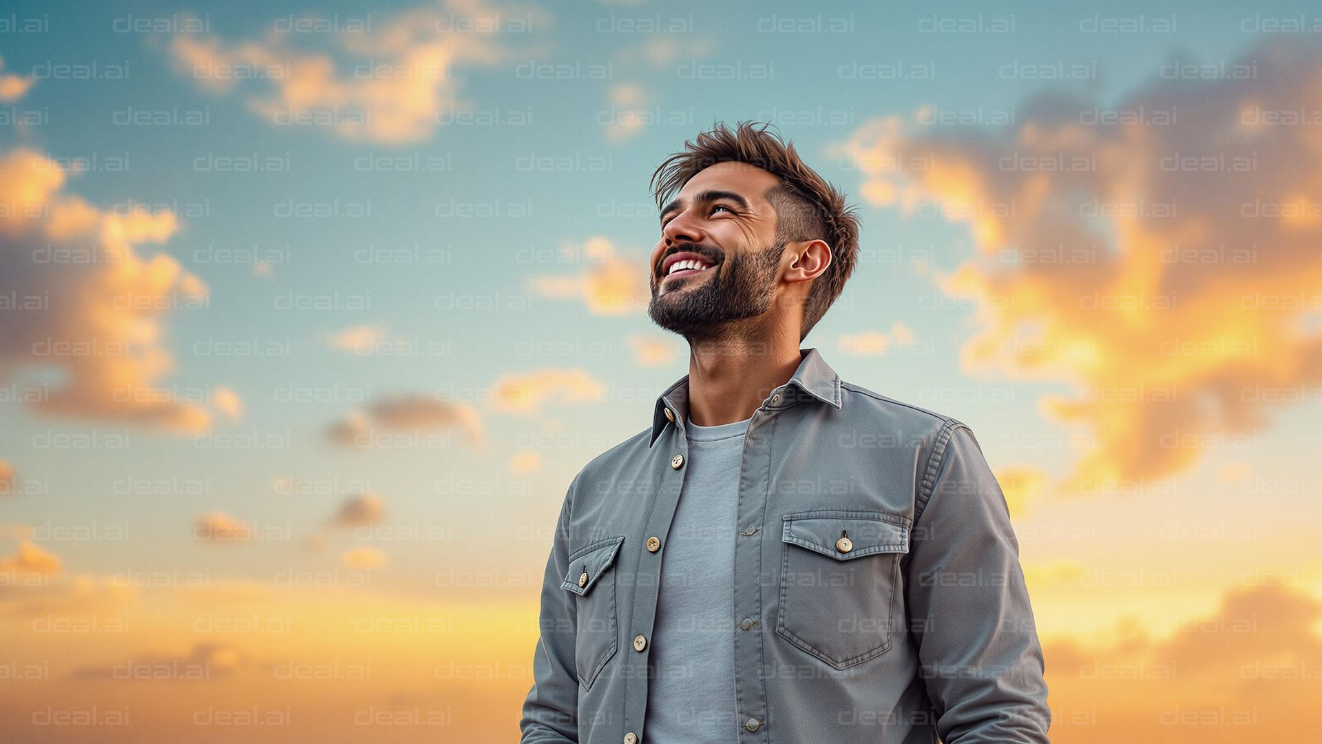 Smiling at the Sunset Sky