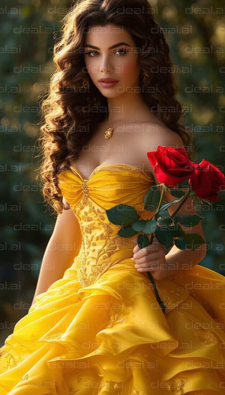 Elegance in Yellow with Red Roses