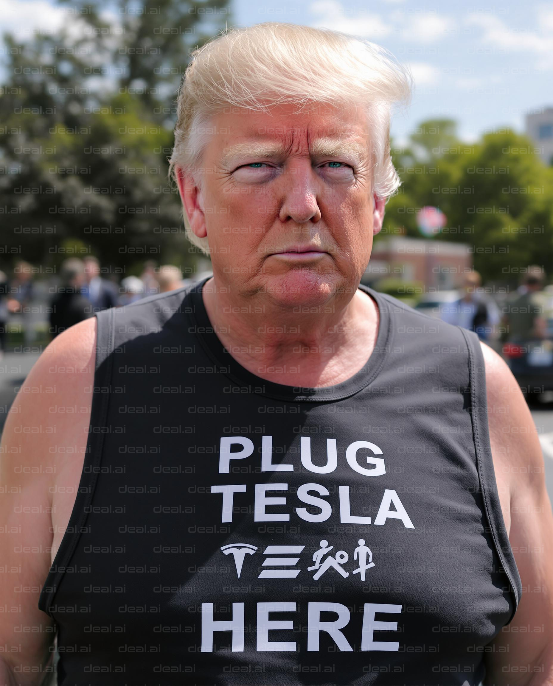 "Tesla Charging Humor on T-Shirt"