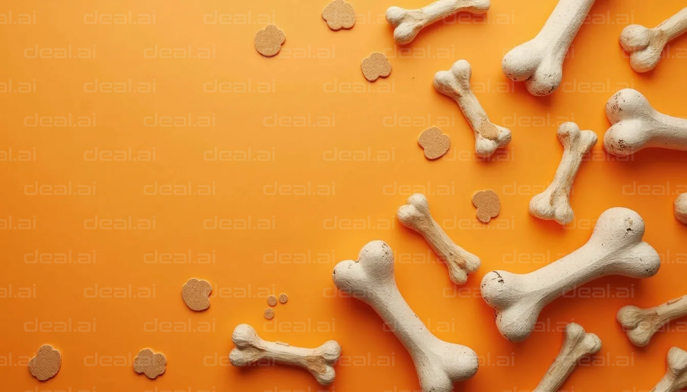 Dog Treats on Orange Background