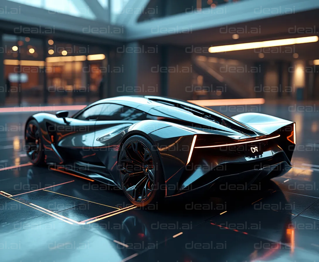 Sleek Black Futuristic Sports Car