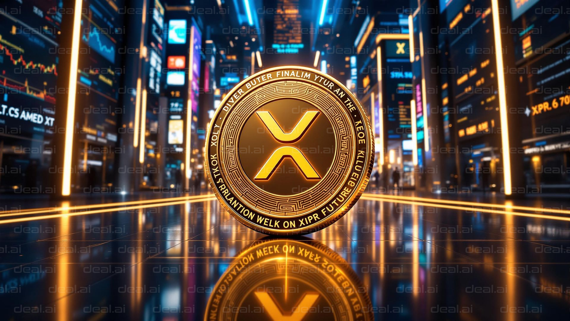 "Futuristic Crypto Exchange Scene"