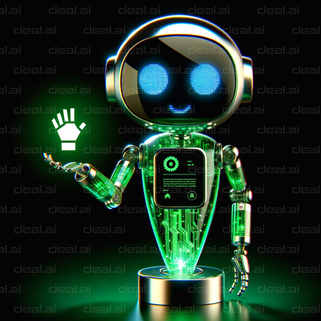 Friendly Tech Bot Waving Hello