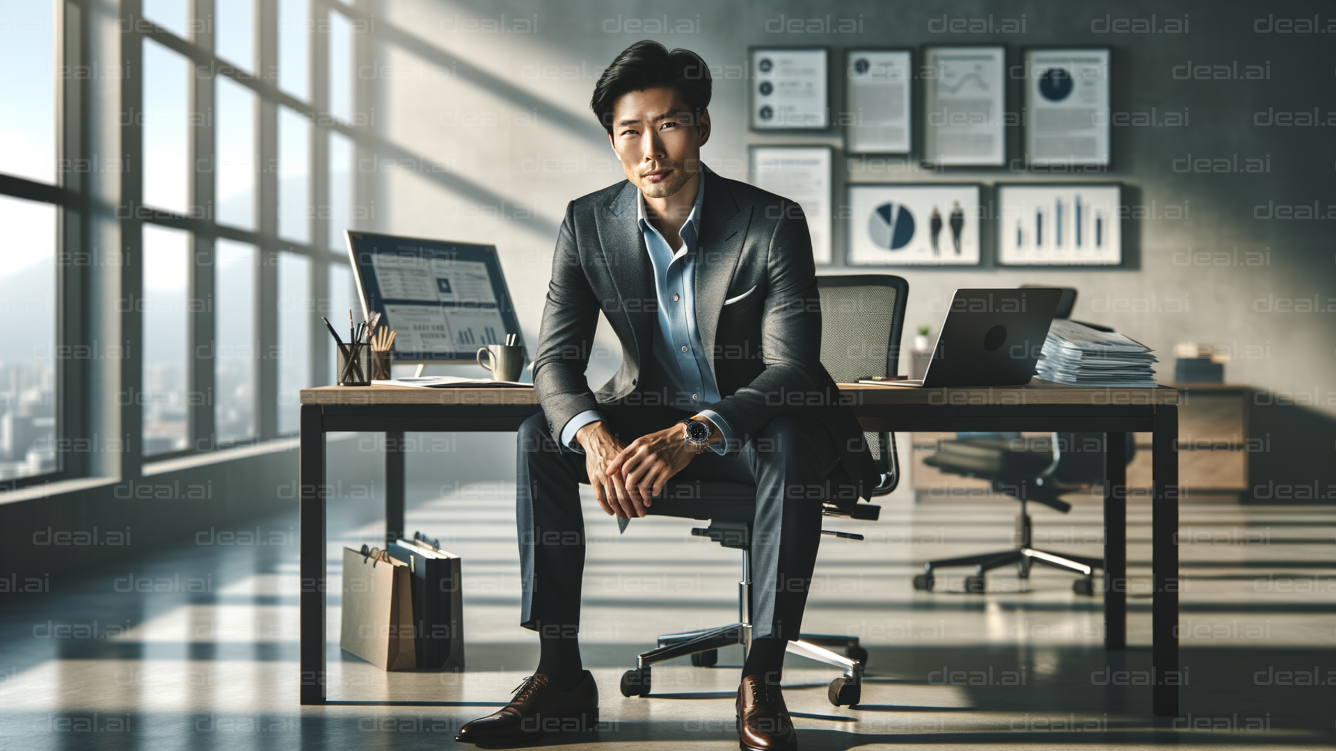 Confident Businessman in Modern Office