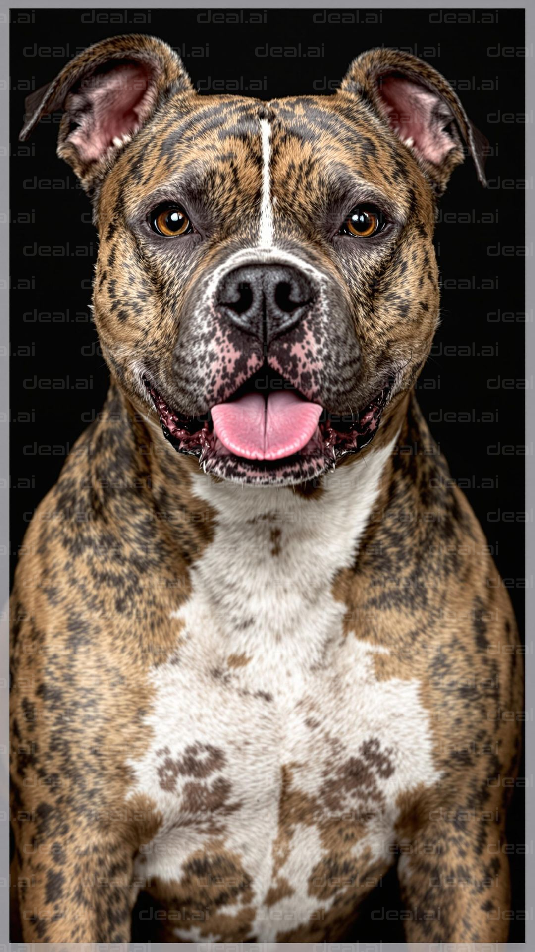 Happy Brindle Dog Portrait